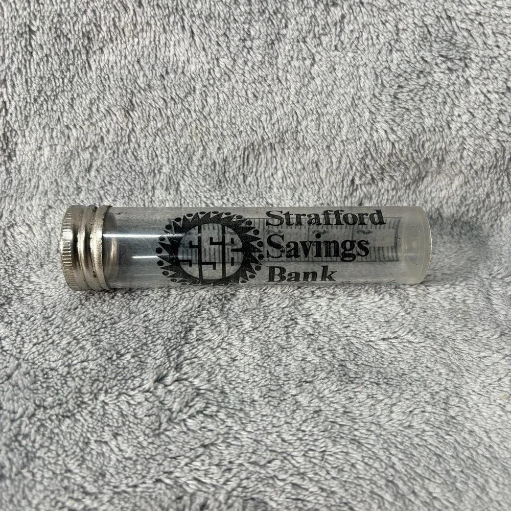 Vintage Dime Coin Bank Tube Strafford Savings Bank